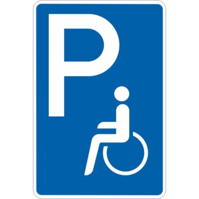 Parkplatzhinweisschild P2 Schwerbehinderte