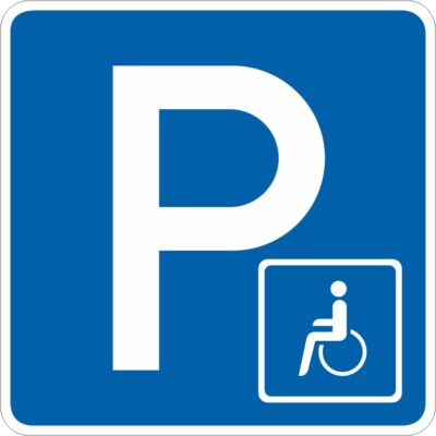 Parkplatzhinweisschild P5 Schwerbehinderte