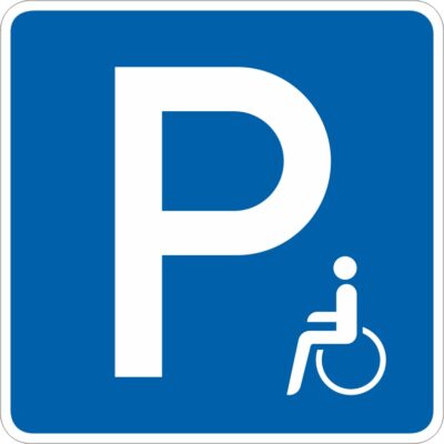 Parkplatzhinweisschild P6 Schwerbehinderte