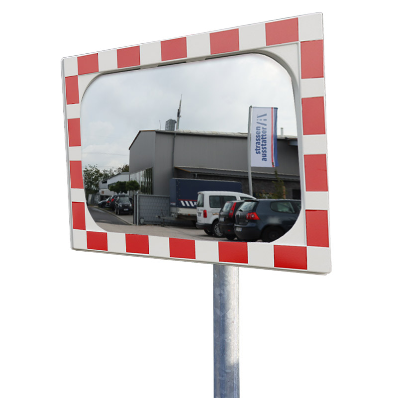 DIAMOND Verkehrsspiegel, SEKURIT-Sicherheitsglas, rot/weiß, 100 x