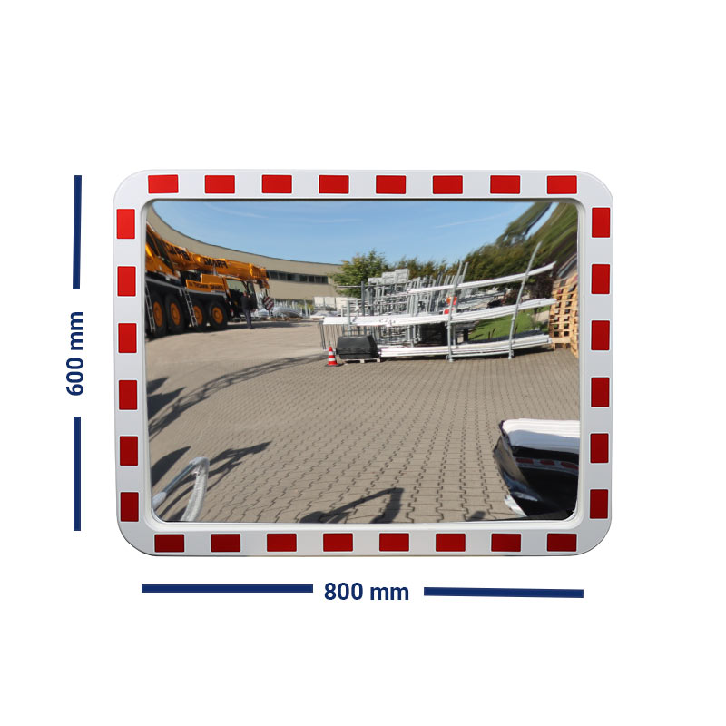 Rechteckiger Verkehrsspiegel für den Außenbereich, 800 x 1000 mm