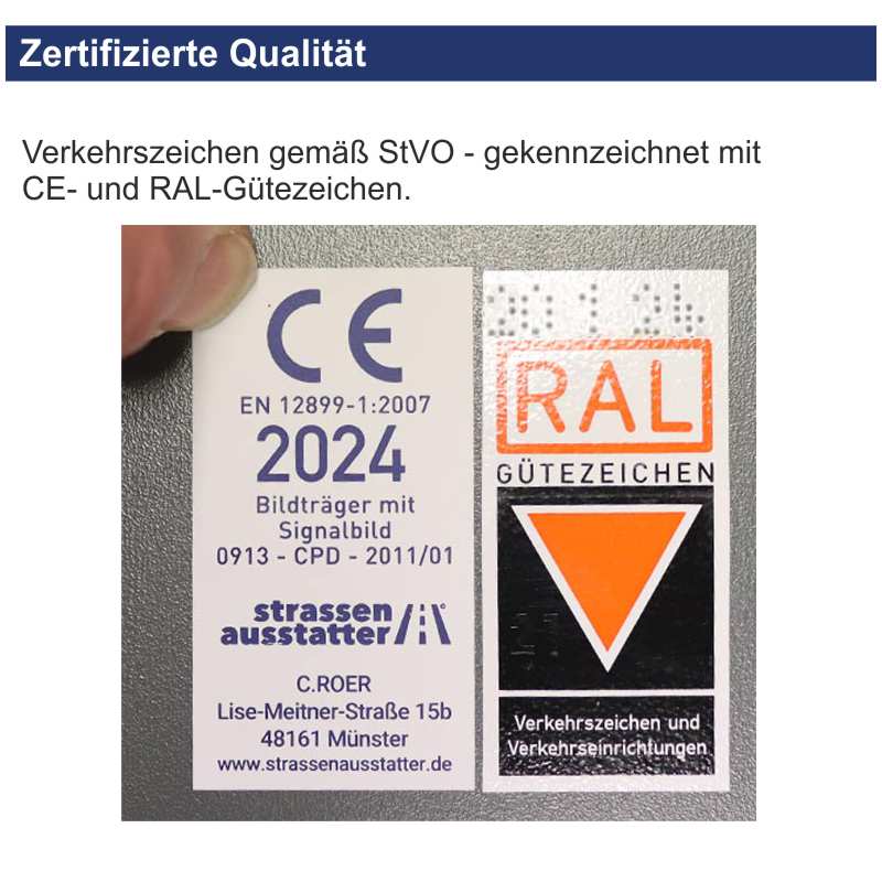 Verkehrszeichen 1000-23 StVO, Umleitungsbeschilderung Viertelkreis