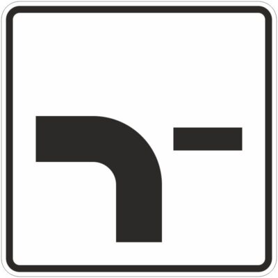 Verkehrszeichen 1002-13 Verlauf der Vorfahrtstraße an Einmündungen von unten nach links, Einmündung von rechts | gemäß StVO