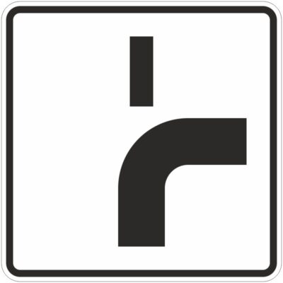 Verkehrszeichen 1002-22 Verlauf der Vorfahrtstraße an Einmündungen von unten nach rechts, Einmündung von oben | gemäß StVO
