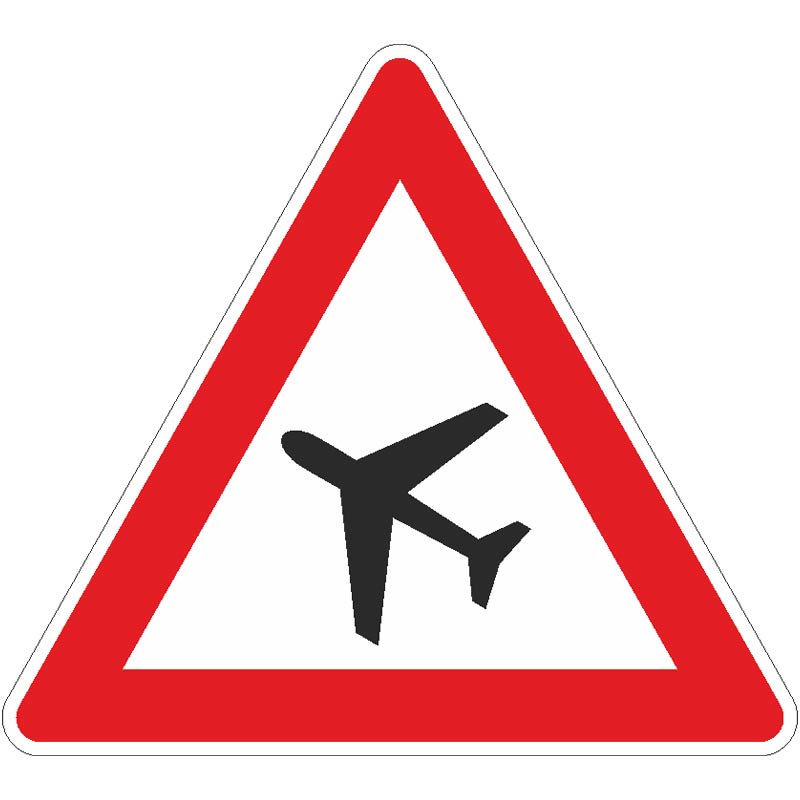 Verkehrszeichen 101-10 Flugbetrieb, Aufstellung rechts | gemäß StVO