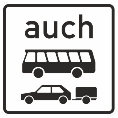 Verkehrszeichen 1060-32 auch Kraftomnibusse und Pkw mit Anhängern | gemäß StVO