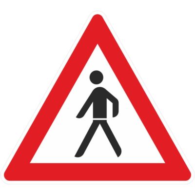 Verkehrszeichen 133-10 Fußgänger, Aufstellung rechts | gemäß StVO