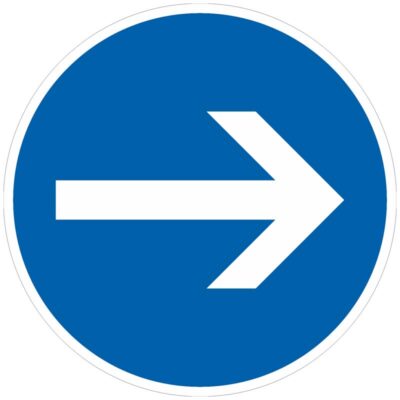 Verkehrszeichen 211 Vorgeschriebene Fahrtrichtung hier rechts | gemäß StVO