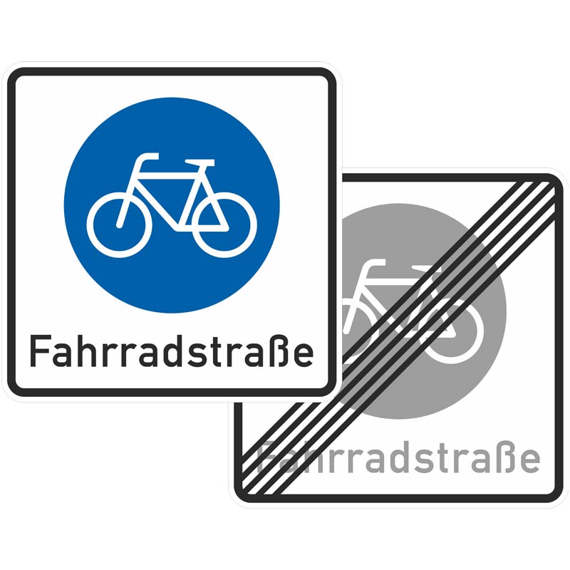 Verkehrszeichen 244.1-40 Beginn/Ende einer Fahrradstraße, doppelseitig | gemäß StVO