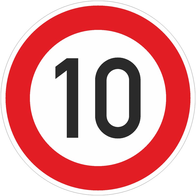 Verkehrszeichen 274-10 Zulässige Höchstgeschwindigkeit 10 km/h | gemäß StVO