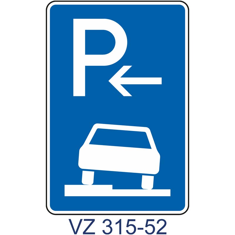 Verkehrszeichen 315-52 Parken auf Gehwegen halb in Fahrtrichtung links | Ende