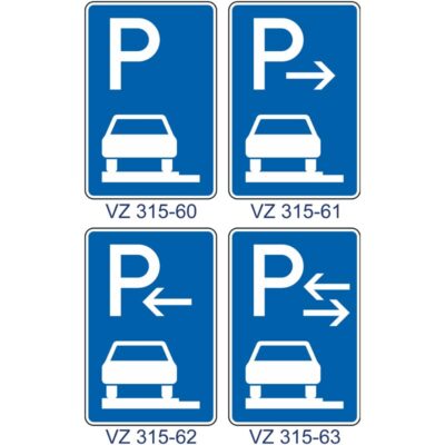 Verkehrszeichen 315-60 - 315-63 Parken auf Gehwegen ganz in Fahrtrichtung links | gemäß StVO