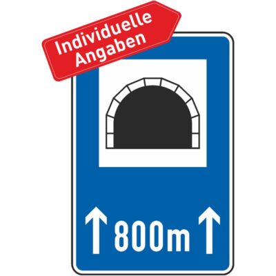 Verkehrszeichen 327-50 Tunnel mit Längenangabe in Meter (m) | gemäß StVO