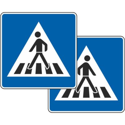 Verkehrszeichen 350-40 Fußgängerüberweg, doppelseitig | gemäß StVO