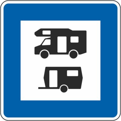 Verkehrszeichen 365-68 Wohnmobil- und Wohnwagenplatz | 
gemäß StVO