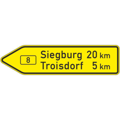 Verkehrszeichen 415-10 Pfeilwegweiser auf Bundesstraßen linksweisend | gemäß StVO
