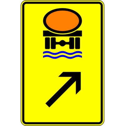 Verkehrszeichen 422-25 Wegweiser für Fahrzeuge mit Wassergefährdender Ladung rechts einordnen | gemäß StVO