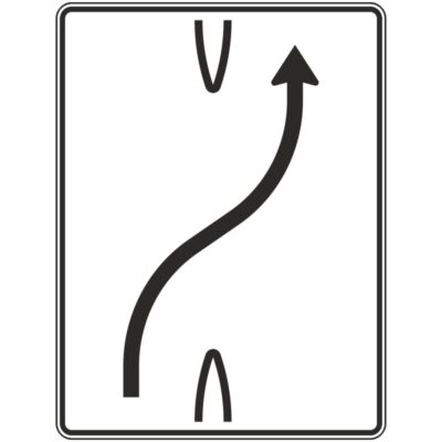 Verkehrszeichen 501-20 Überleitungsstafel ohne Gegenverkehr | gemäß StVO