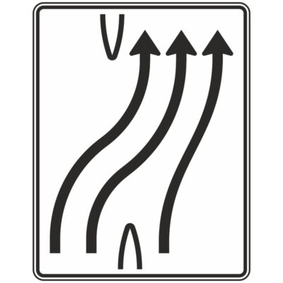 Verkehrszeichen 501-25 Überleitungstafel ohne Gegenverkehr | gemäß StVO
