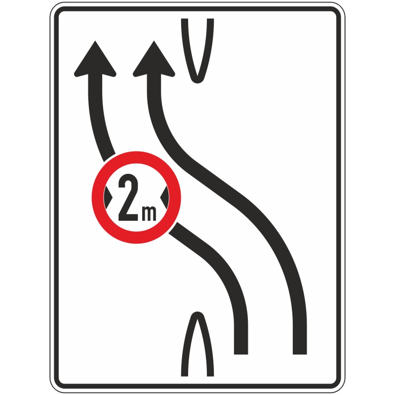 Verkehrszeichen 505-11 Überleitungstafel ohne Gegenverkehr | gemäß StVO