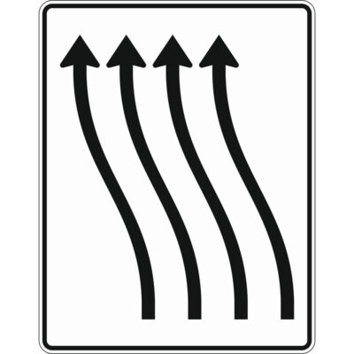 Verkehrszeichen 511-13 Verschwenkungstafel ohne Gegenverkehr, 4-streifig nach links | gemäß StVO
