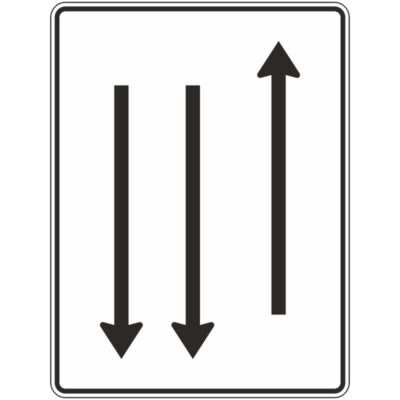 Verkehrszeichen 522-32 Fahrstreifentafel mit Gegenverkehr | gemäß StVO