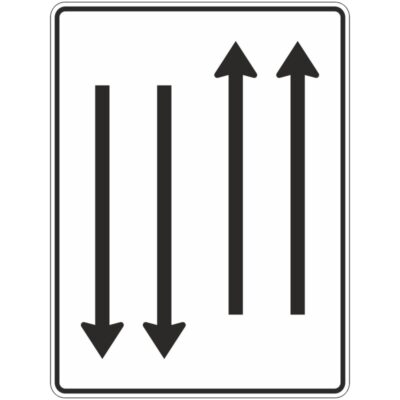 Verkehrszeichen 522-33 Fahrstreifentafel mit Gegenverkehr | gemäß StVO