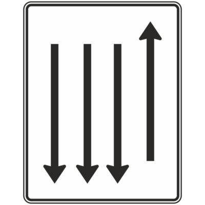Verkehrszeichen 522-38 Fahrstreifentafel mit Gegenverkehr | gemäß StVO