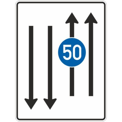 Verkehrszeichen 526-33 Fahrstreifentafel mit Gegenverkehr | gemäß StVO