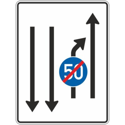 Verkehrszeichen 536-21 Einengungstafel mit Gegenverkehr | gemäß StVO