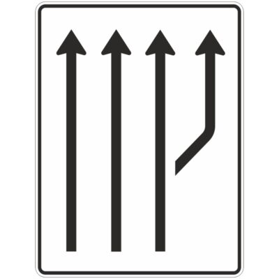 Verkehrszeichen 541-22 Aufweitungstafel ohne Gegenverkehr, 3-streifig plus Fahrstreifen rechts | gemäß StVO