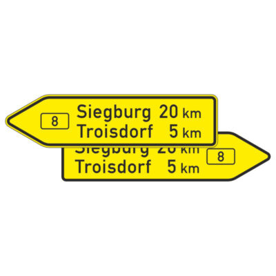 Verkehrszeichen 415-40 Pfeilwegweiser auf Bundesstraßen, doppelseitig | gemäß StVO