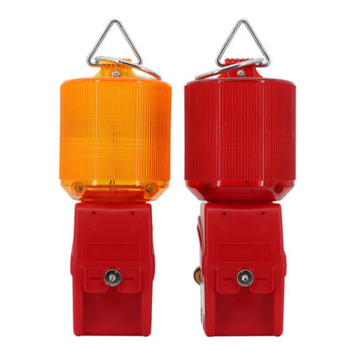Bauzaunlampe 360 mit Grad Lichtaustritt, in Gelb oder Rot