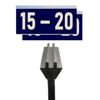 Hausnummernschild Blau | Doppelseitig, Profil Eckig