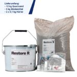 Lieferumfang | 12 kg Quarzsand, 5 kg Bindemittel, 2 x 0,1 kg Härter