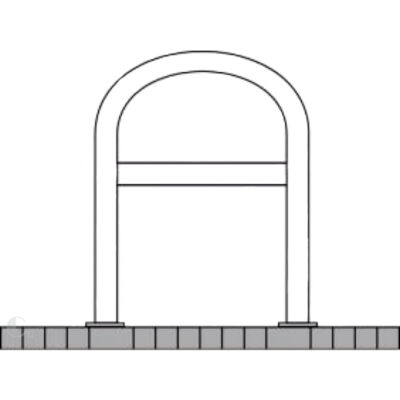 Rundbügel Ø 48 mm zum Aufdübeln, mit Querholm, 900 x 650 mm