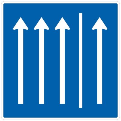 Verkehrszeichen 223.1-51 Seitenstreifen befahren, 3 Fahrstreifen + Seitenstreifen | gemäß StVO