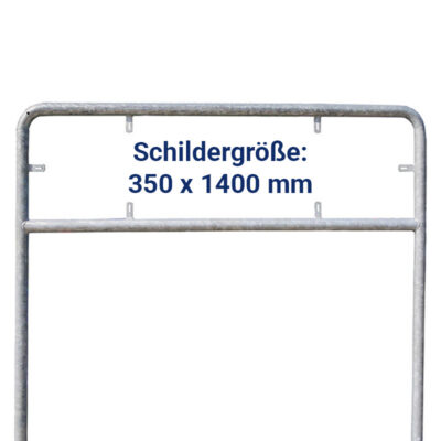 Zweibeiniger Rohrrahmen für Pfeilwegweiser 350 x 1400 mm