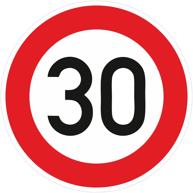 VZ 274-30 Zulässige Höchstgeschwindigkeit 30 km/h