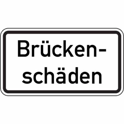 Hinweisschild Brückenschäden