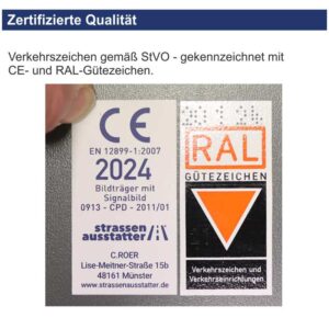 ORIGINAL Verkehrszeichen 1008-34 'keine Wendemöglichkeit' – Nach StVO, 231x420 Mm, Made In Germany