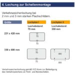 Verkehrszeichen 1007-54 Linksabbieger | Lochung zur Schellenmontage