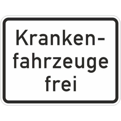 Verkehrszeichen 1026-34 Krankenfahrzeuge frei | gemäß StVO