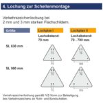 Verkehrszeichen 121-10 Einseitig verengte Fahrbahn, Verengung rechts | Lochung zur Schellenmontage