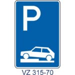 Verkehrszeichen 315-70 Parken auf Gehwegen halb quer zur Fahrtrichtung links | ohne Richtung