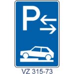 Verkehrszeichen 315-73 Parken auf Gehwegen halb quer zur Fahrtrichtung links | Mitte