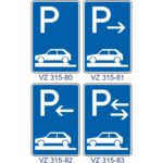 Verkehrszeichen 315-80 – 315-83 Parken auf Gehwegen ganz quer zur Fahrtrichtung links | gemäß StVO