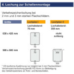 Verkehrszeichen 315-80 – 315-83 Parken auf Gehwegen ganz quer zur Fahrtrichtung links | Lochung zur Schellenmontage
