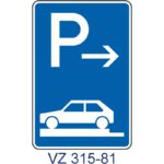 Verkehrszeichen 315-81 Parken auf Gehwegen ganz quer zur Fahrtrichtung links | Anfang