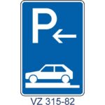 Verkehrszeichen 315-82 Parken auf Gehwegen ganz quer zur Fahrtrichtung links | Ende